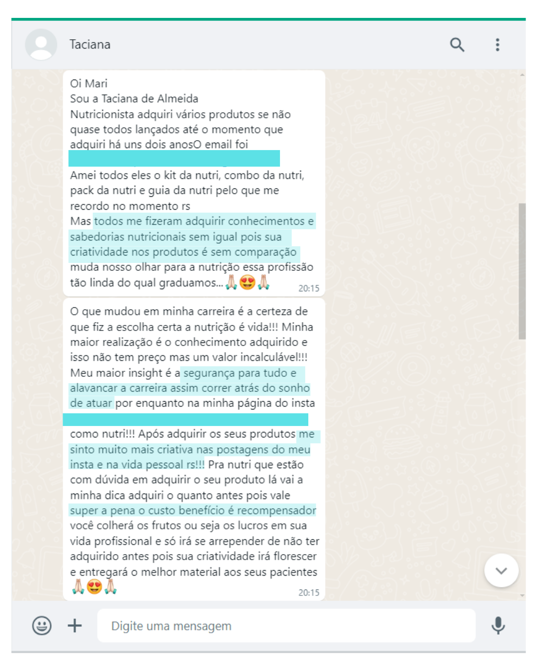 Print real de depoimento 4