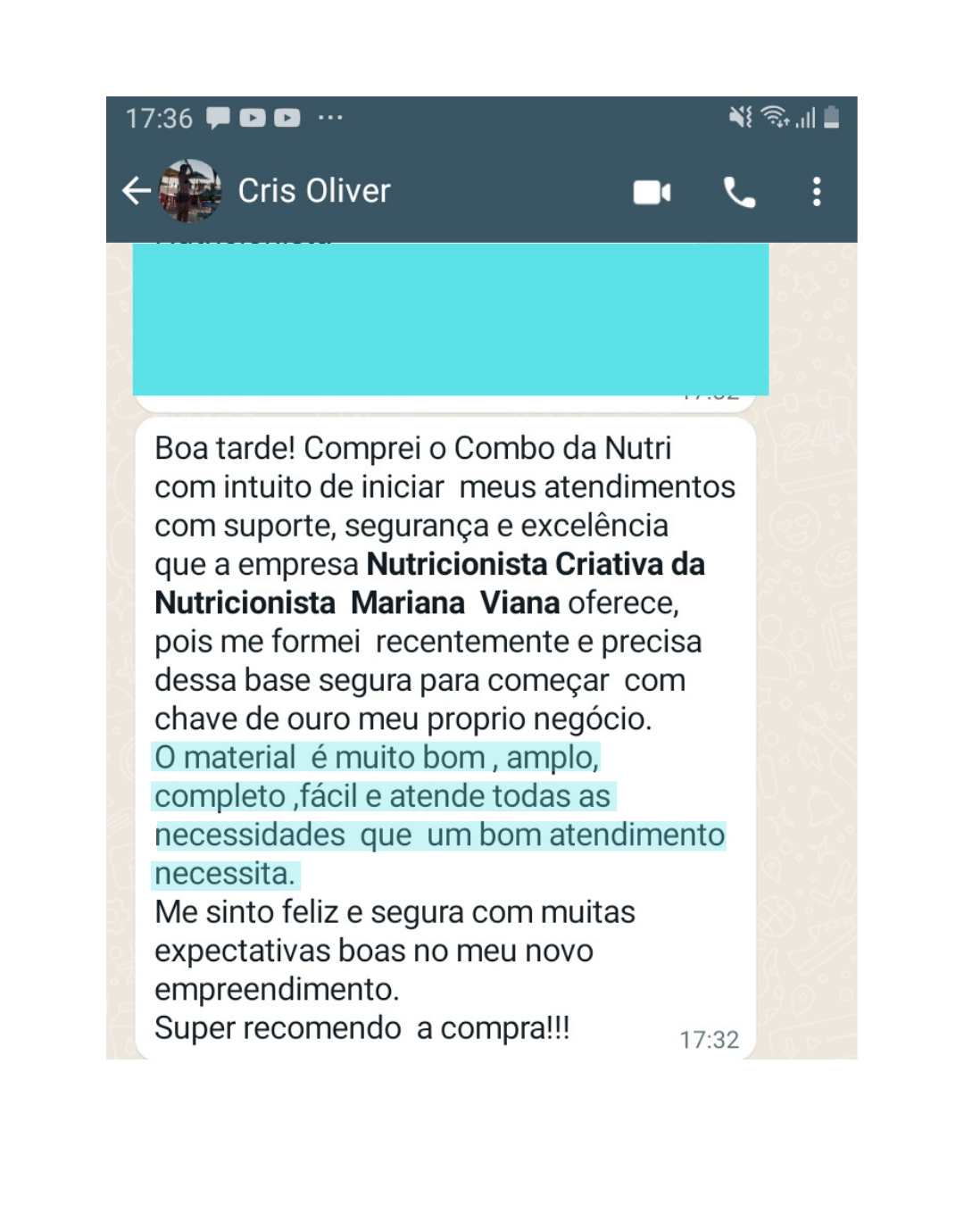 Print real de depoimento 6